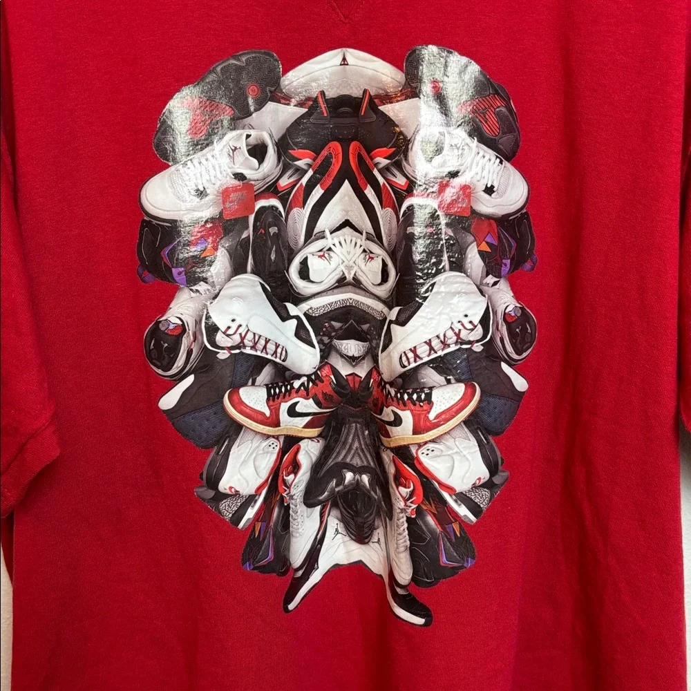 VTG Nike Air Jordan Retro Kicks T-Shirt Authentic‎ Classics Men’s Large Red
